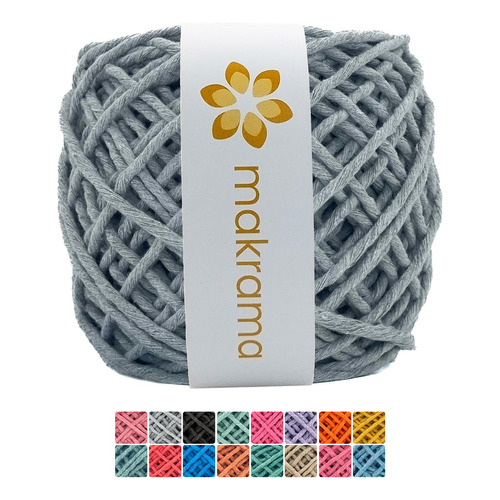 Makrama Cordón Macramé 3mm Hilaza Algodón 100m Colres Varios Color Gris Denim