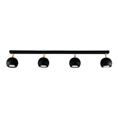 Aplique 4 Luces Mini Mun Negro Con Cobre Apto Gu10 Deco Lmp