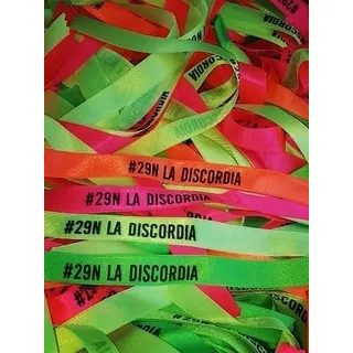 Pulseras De Tela Personalizadas Fluo Pack 100- Se Encienden!