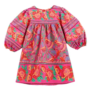 Vestido Infantil Midi Brisa Floral Rosa Fábula 515834