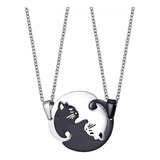 Collares Pareja Gato Yin Yang Amor Regalo San Valentin 