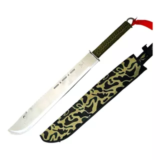 Machete Grande De Mango Acordonado Y Con Funda Camuflada -