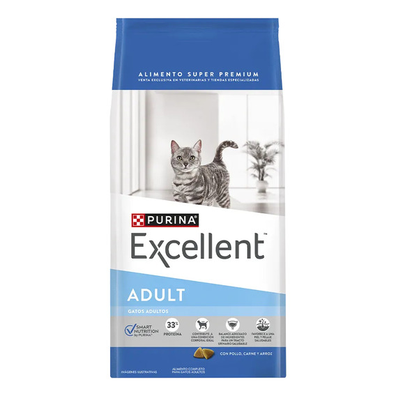 Excellent Adult alimento para gato adulto sabor pollo y arroz en bolsa de 15kg