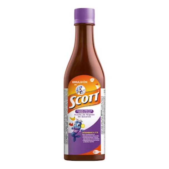 Aceite Higado Bacalao Emulsion De Scott Vitamina A D 360 Ml