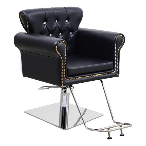 Silla De Estética Salón De Belleza Sillón D Barbería Premier Color Negro Forma De La Base Cuadrada Tipo De Respaldo Ancho