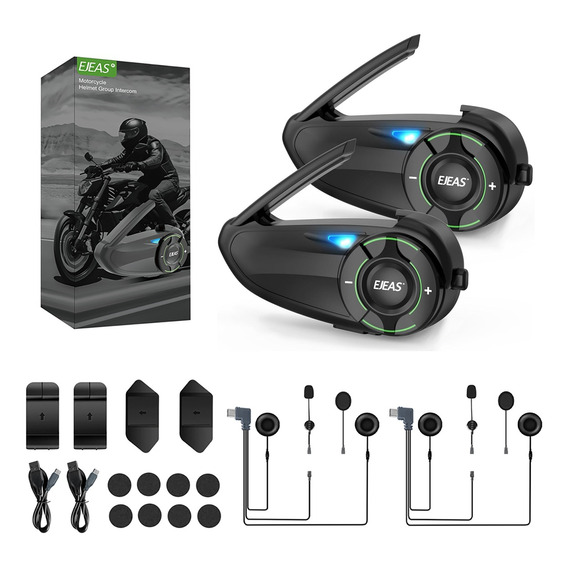 Intercomunicador Casco De Moto Ejeas Q8, Paquete De 2,ip67