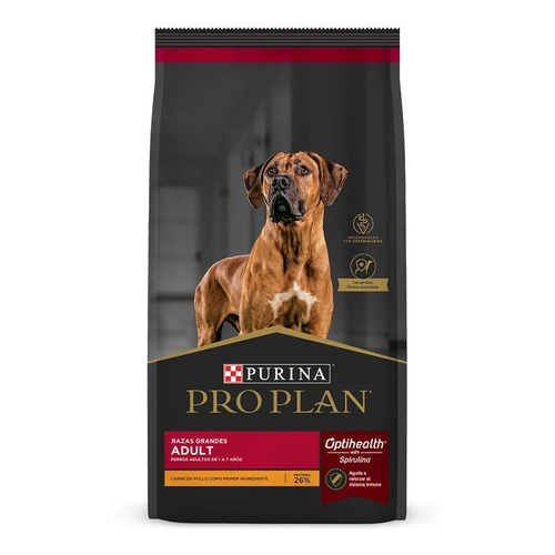 Alimento Pro Plan OptiHealth Pro Plan para perro adulto de raza grande sabor pollo y arroz en bolsa de 15 kg