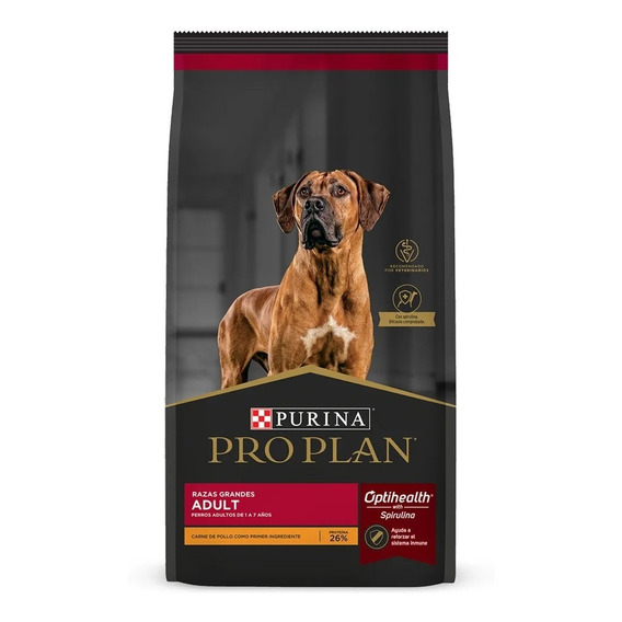 Alimento Pro Plan OptiHealth Pro Plan para perro adulto de raza grande sabor pollo y arroz en bolsa de 15kg