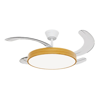 Ventilador De Techo Retráctil Nauru Madera Clara C/ Control 1.06 M 53 Hz/ 60hz Madera Transparentes Abs 4