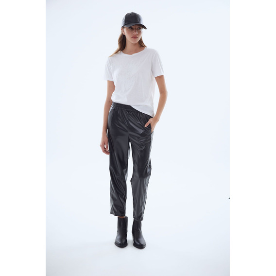 Pantalon Jogger Vegan Leather Rummy  Mujer Desiderata