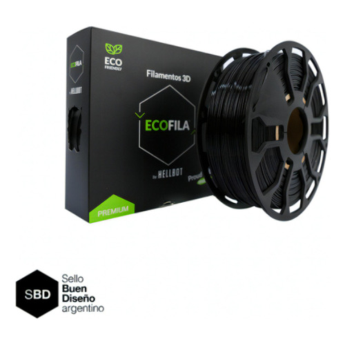 Filamento 3D Ecofila Hellbot de 1.75mm y 1kg negro
