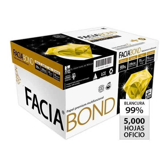 Papel Facia Bond Carta P/5k - Facia Bond Carta /v Color Blanco