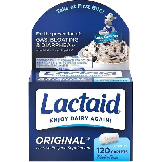 Lactaid Original 120ct Enzima Lactase Disfruta Los Lacteos O
