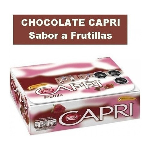 Chocolate Capri Sabor Frutilla De 24 Unidades