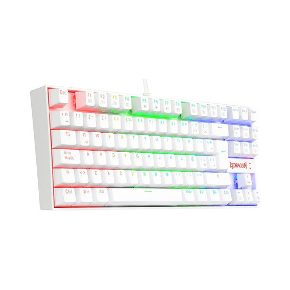 Teclado Mecánico Gamer Redragon Kumara Blanco K552w-rgb Blue Español Latinoamérica