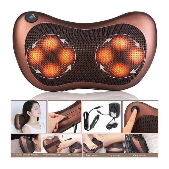 Masajeador Eléctrico Almohada Cojín Lumbar Cuello Pierna9110