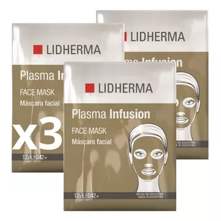 Lidherma Mascarilla Facial Antiage Plasma Infusion- Pack X3 