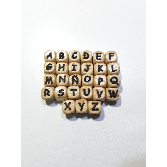 Bolsa Chica De Cubos De Madera Con Letras Porta Chupete 