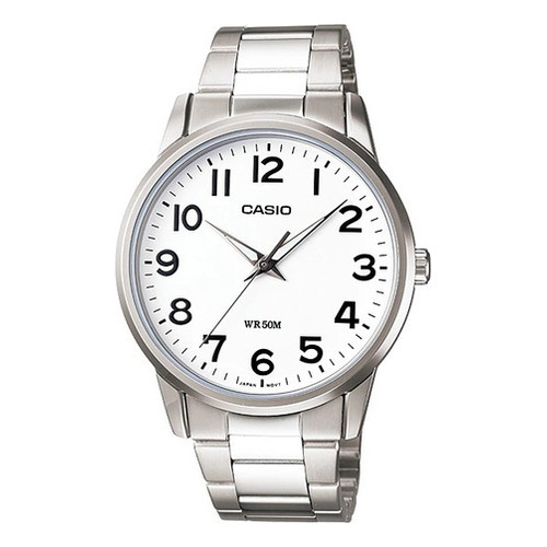 Reloj Pulsera Casio Mtp-1303d-7bvdf Acero Inox. Febo Color de la correa Plateado Color del bisel Plateado Color del fondo Blanco