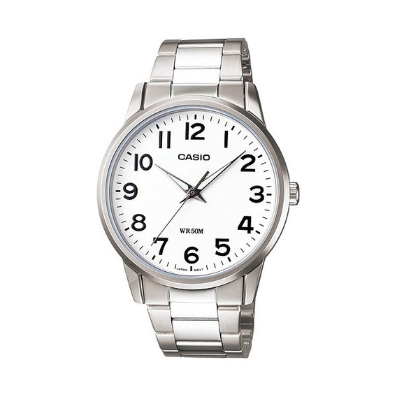 Reloj Pulsera Casio Mtp-1303d-7bvdf Acero Inox. Febo Color de la correa Plateado Color del bisel Plateado Color del fondo Blanco