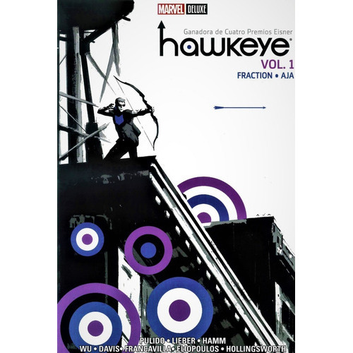 Hawkeye Volumen 1 Marvel Deluxe: Deluxe, de Matt Fraction. Serie HAWKEYE, vol. 1. Editorial Marvel, tapa dura en español, 2021