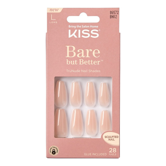 Uñas Postizas Kiss Bare But Better Glue-on Nude Drama Bare but Better - Nude Drama KISS