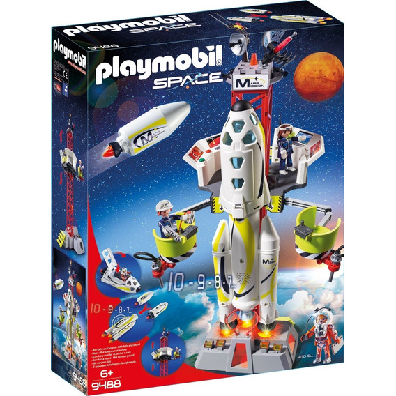 Playmobil Space Cohete Con Plataforma De Lanzamiento 9488