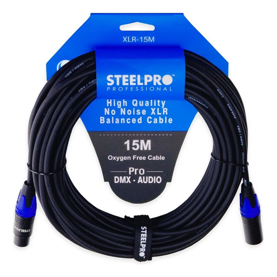 Cable Steelpro Xlr 15m Plug Cannon-jack Cannon Balanceado