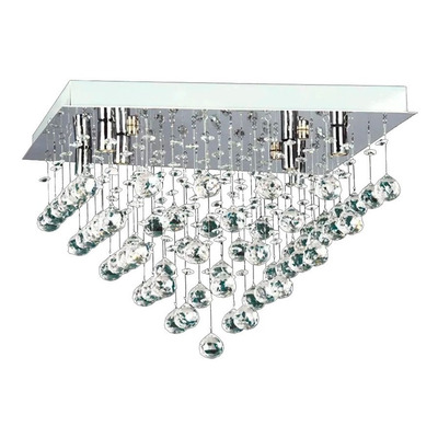 Plafon Estratos 40x40 Cairel Cristal 6 Luces Led Incluidas