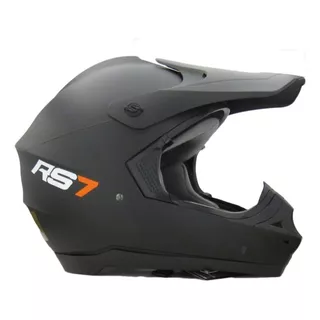 Casco Para Moto Motocross Hawk Rs7  Negro Mate Mate Talle M 