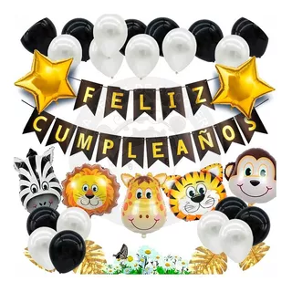 Kit Globos Animales Safari Circo Selva Deco Cumple 