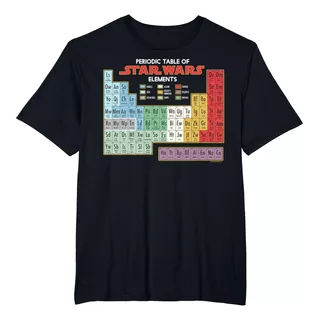 Playera Tabla Periódica Star Wars Camiseta Estampado Cósmico