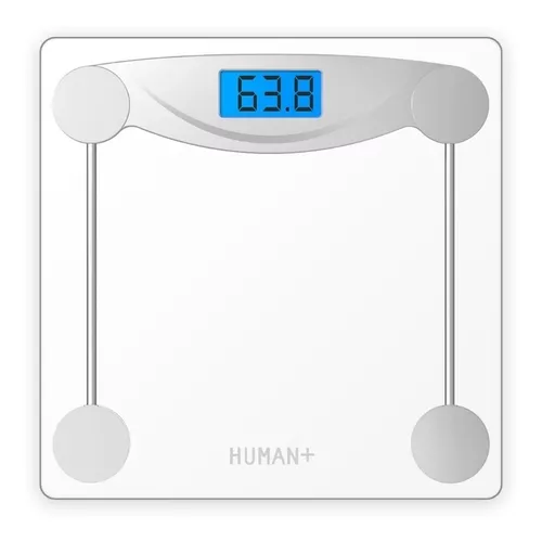 HealthWise Báscula digital de peso | Capacidad de 438 libras / 438.7 lbs |  Vidrio templado encendido automático | Mediciones rápidas y precisas del