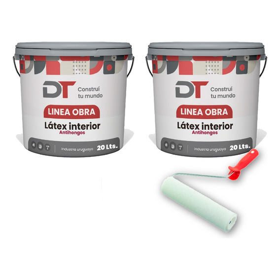 Pintura Latex Interior Antihongos 20+20 Lts + Rodillo Color Blanco