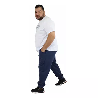 Calça Moletom Grosso Jogger Slim Fit Masculina Plus Size