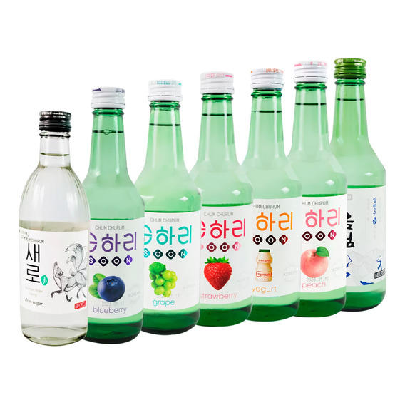 Alcohol Coreano Soju Chum Churum Sabores Mixtos 7 Pzas