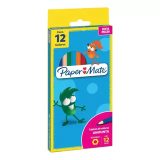 Lapices De Color Largos Hexagonal Paper Mate Estuche X12