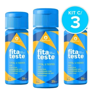 Kit Fita Teste 5 Em 1 P/ Piscina Cloro Ph At Ácido Cianúrico