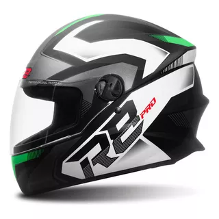 Capacete Para Moto Liberty R8 Pro Brilhante Fechado Protork Cor Preto - Verde Tamanho Do Capacete 60