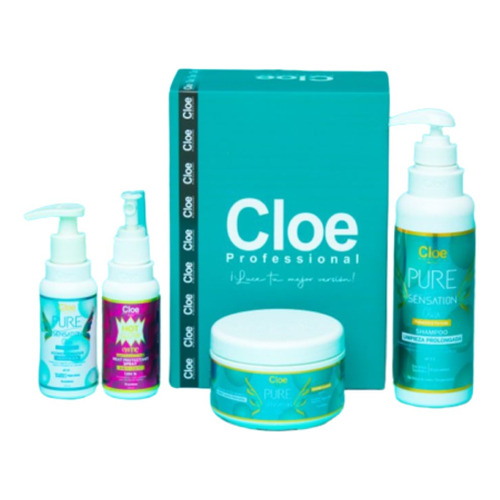  Cloe Pure Sensation Clear Shampoo,acond.máscara Y Termo Prot