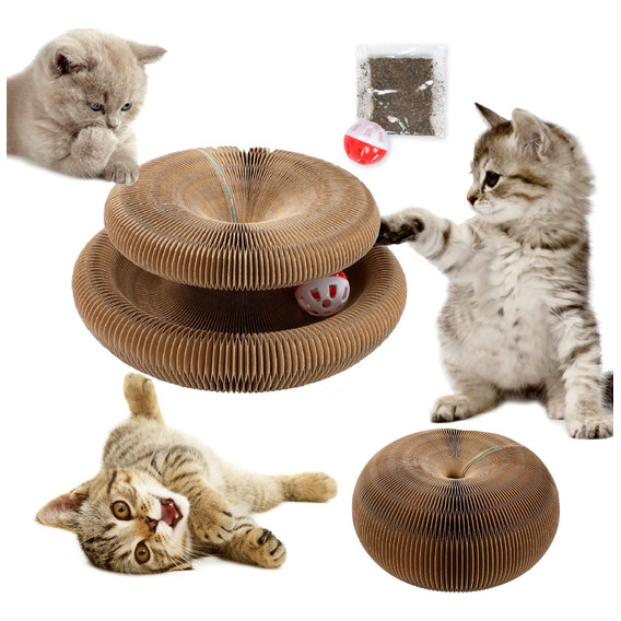 Tablero Para Rascar Gato Juguete Interactivo Con Bola Catnip