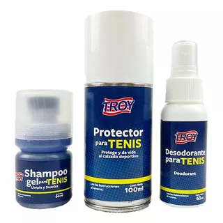 Kit De Limpieza Troy Shampoo Protector Desodorante De Tenis