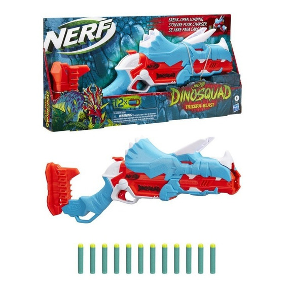 Lanzador Nerf Dinosquad Tricera-blast Con 12 Dardos 8+