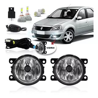 Kit Farolete Auxiliar Logan Sandero 2012 2013 Super Led 6k