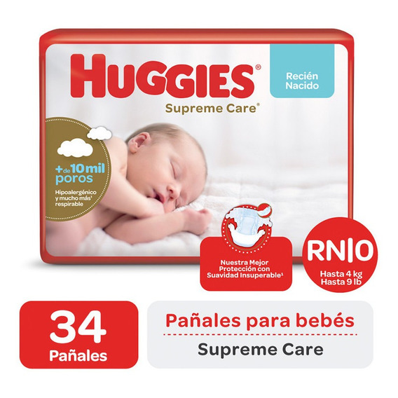 Pañales Huggies Supreme Care Megapack Rn P Género Sin Género Tamaño Recién Nacido (rn)