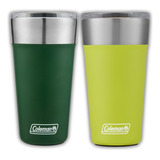 Kit Com 2 Copos Térmicos Com Tampa 600ml Verde E Light Green