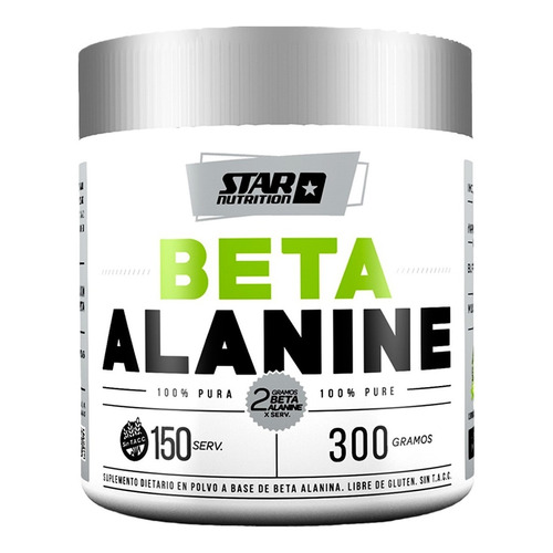 Beta Alanine 300 Grs Star Nutrition 150 Servicios Carnosina 100% Pura Sin Aditivos