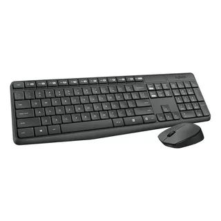 Combo Inalámbrico Teclado Multimedia Y Mouse Logitech Mk235 Color Gris Oscuro