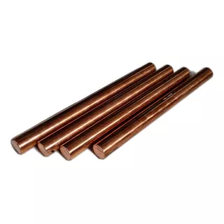 4 Barras De Cobre Eletrolítico Puro 3/8 (9,52mm) Com 15 Cm
