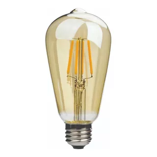 Bombillo Vintage Edison Led Ambar Pera.  Exito Corp Color De La Luz Amarilla 110v